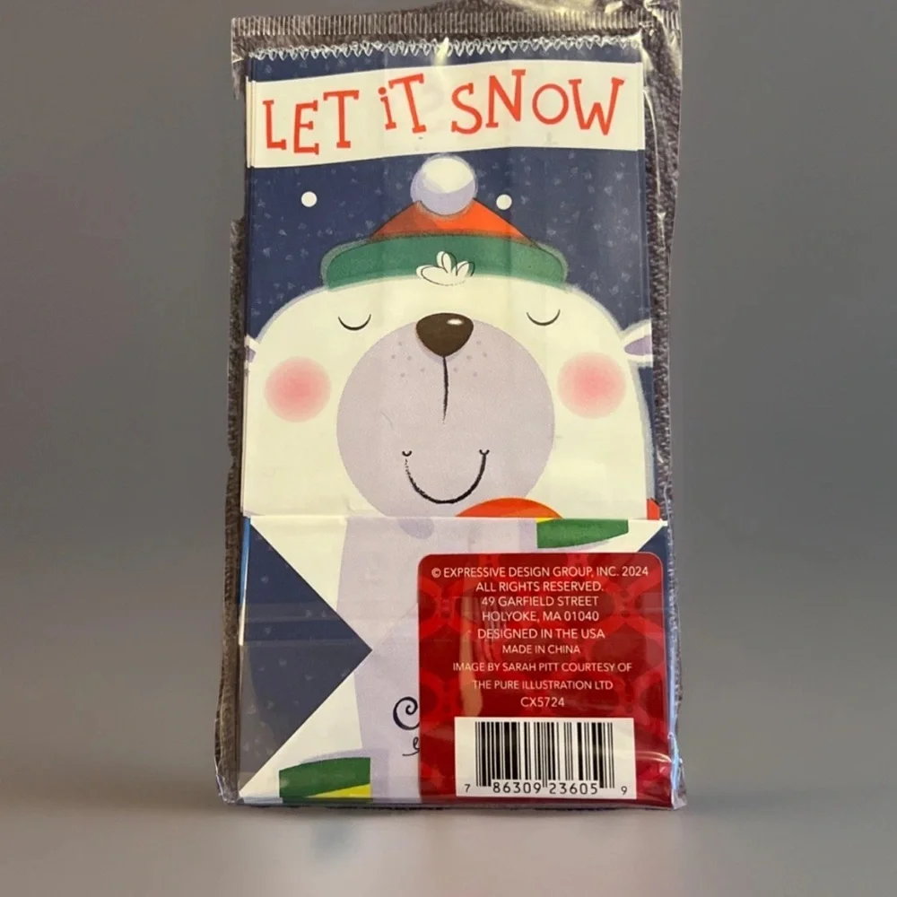PREMIUM Cookie Exchange Paper Sacks, Christmas Holiday Polar Bear Design